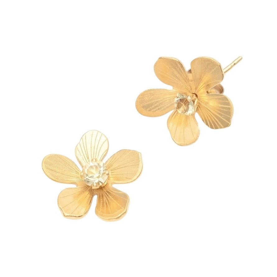 Holly Yashi Gold Plumeria Post Earrings