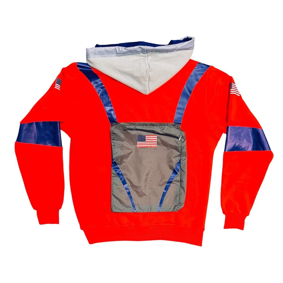 Adult Red Fleece Astro Zip Hoodie back