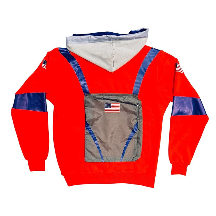 Adult Red Fleece Astro Zip Hoodie back