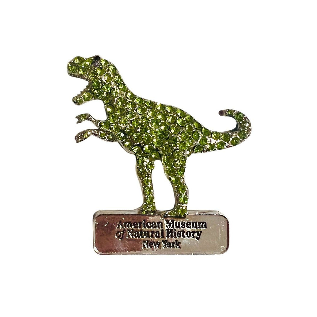 Green Rhinestone T.Rex Museum Magnet