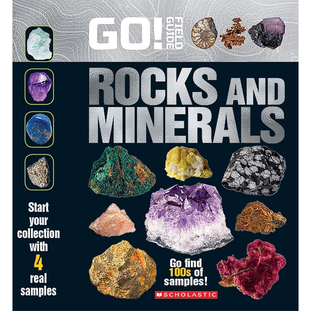 Rocks and Minerals Field Guide and 4 Specimens