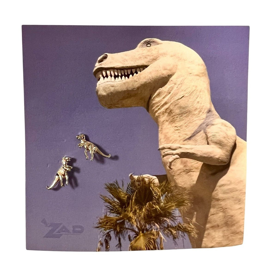 Silver T-Rex Post Earrings