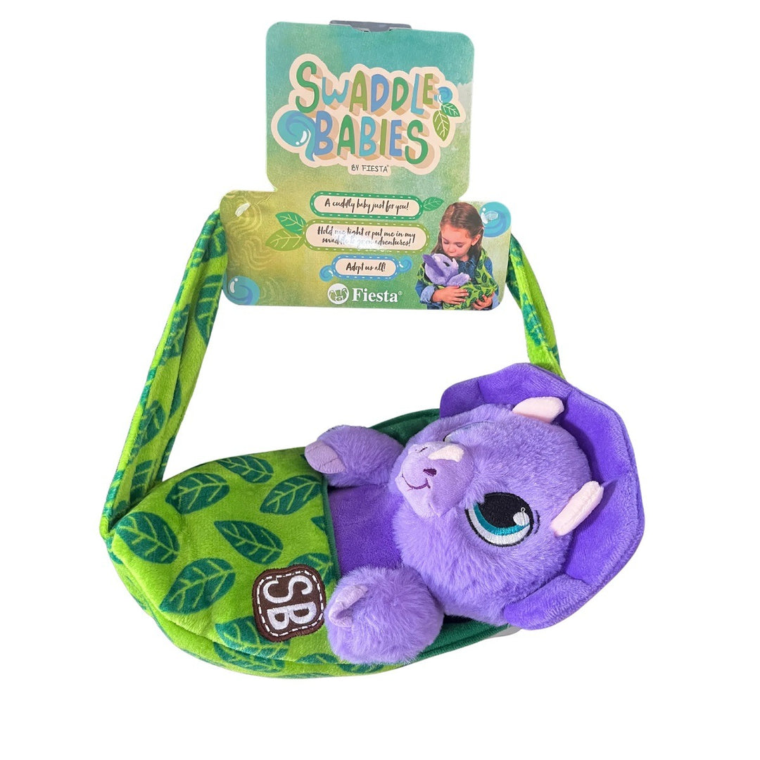 Purple Plush Triceratops Swaddle Baby
