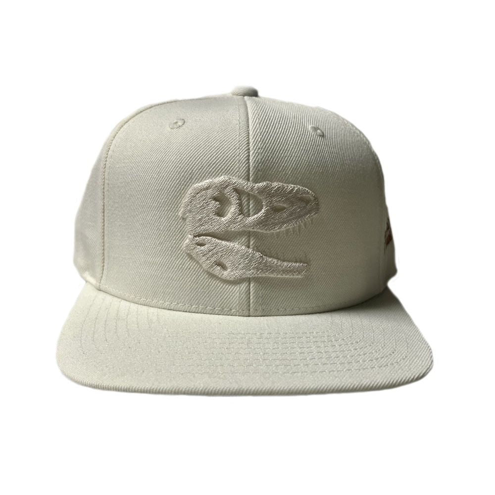 Adult AMNH Cream Flat Brim  Dino Skull Cap