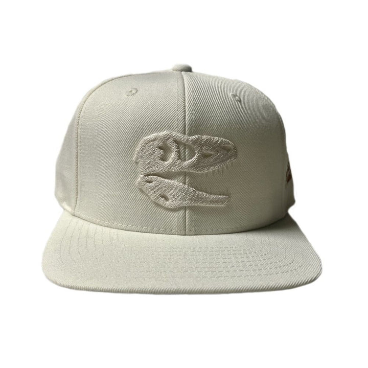 Adult AMNH Cream Flat Brim  Dino Skull Cap