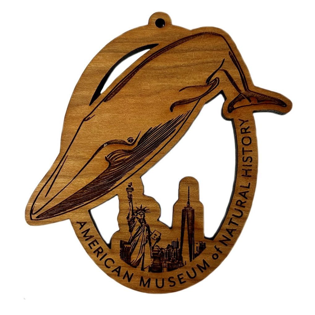 NYC Blue Whale Sustainable Wood Ornament