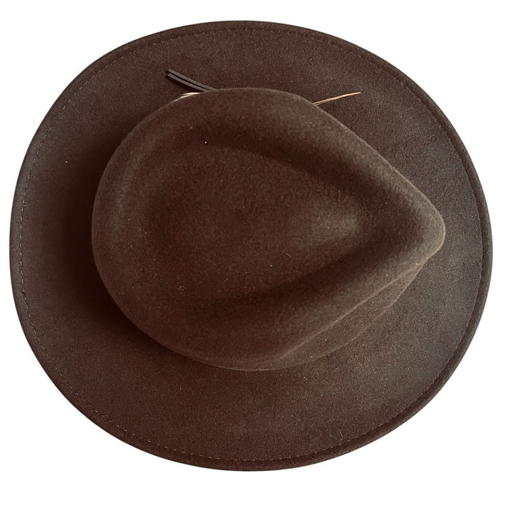Handcrafted Wool Felt Outback Hat top