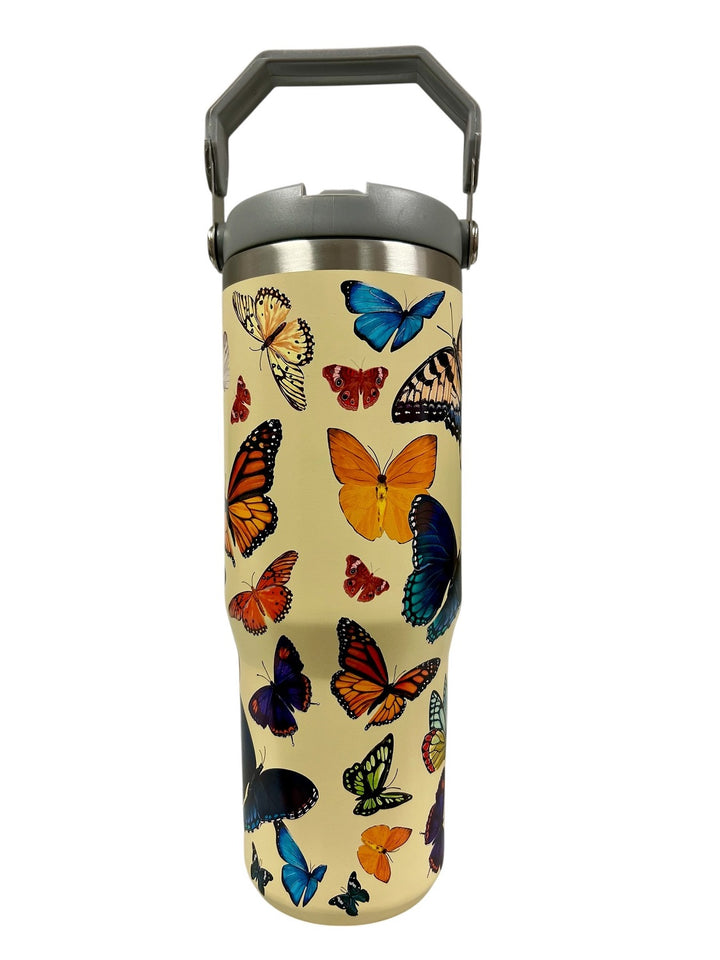 Stainless Steel AMNH Butterflies Insulated Tumbler with Straw