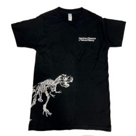 Adult Black AMNH T.Rex Skeleton Wrap Around T-Shirt