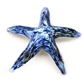 Glow-In-The-Dark Blue Mottled Glass Walking Starfish