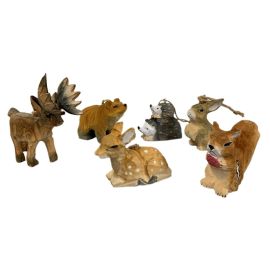 Assorted Carved Wood Woodland Animal Ornaments