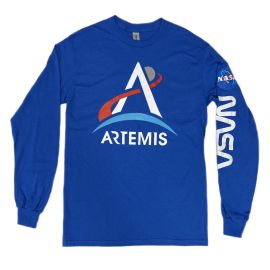 Adult NASA Artemis LS Royal Blue T-Shirt