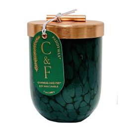 Cypress and Fir Candle in Green Hand-Blown Glass Pot