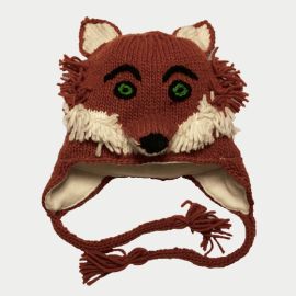 Child's Hand Knit Red Fox Cap