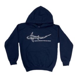 Youth Navy Hoodie - Shark Outline