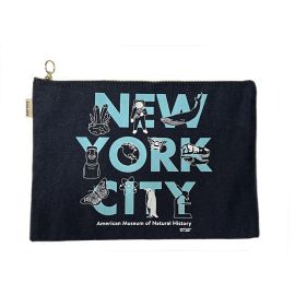 AMNH NYC Navy Canvas Pouch