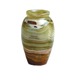 4 Inch Tall Banded Onyx Vase