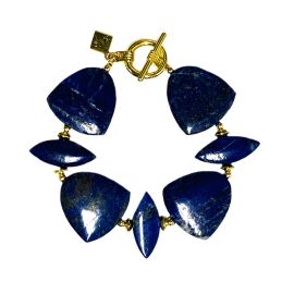 Lapis Lazuli Flat Shaped Beads Bracelet