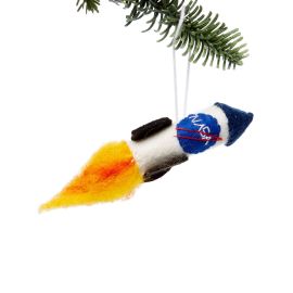 Handcrafted Felted Wool NASA Rocket Ornament
