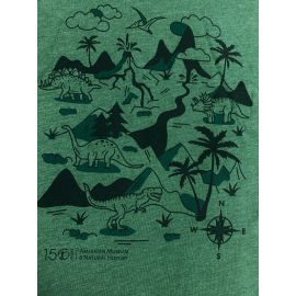 Youth Green Prehistoric Dinosaur Scene T-Shirt