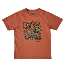Youth Organic Ginger Spice Dino Scene T-Shirt